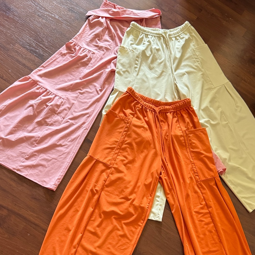 HALARA Women's Wide-Leg Pants - Pink, cream, Orange